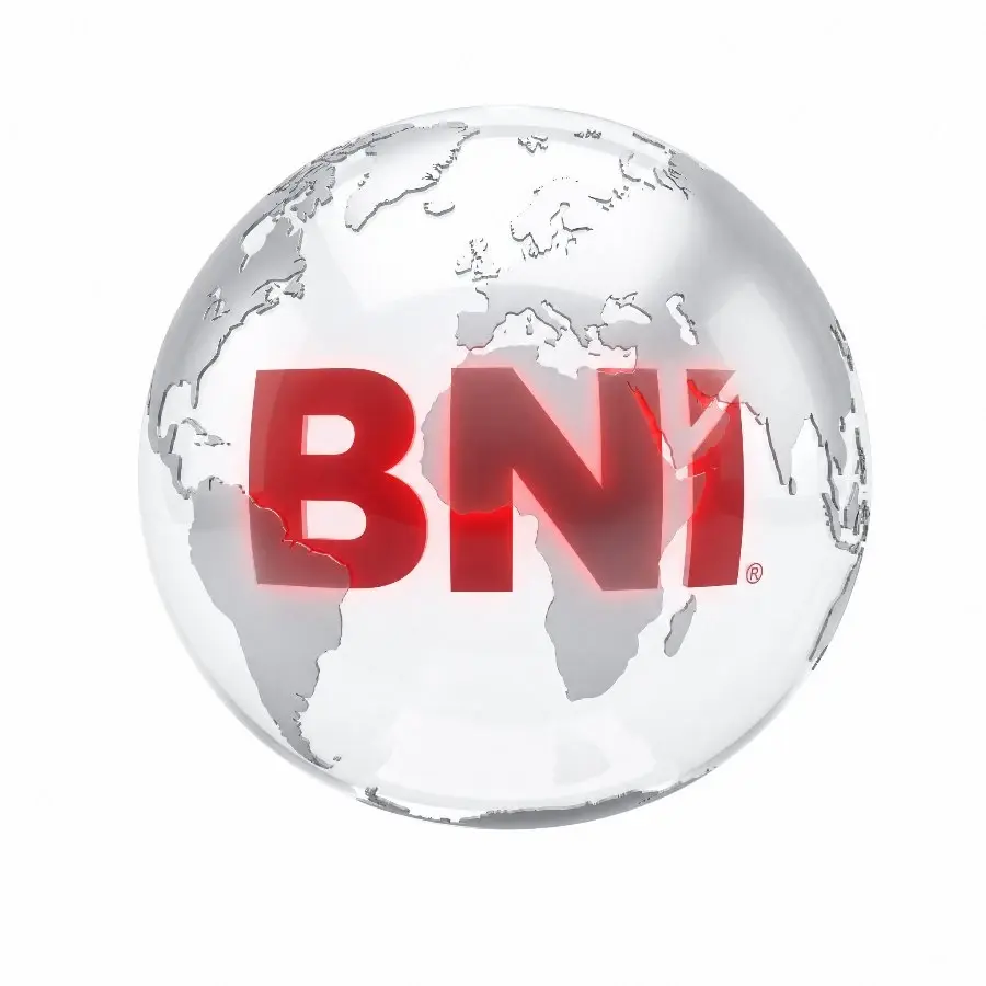 Globe with the BNI logo